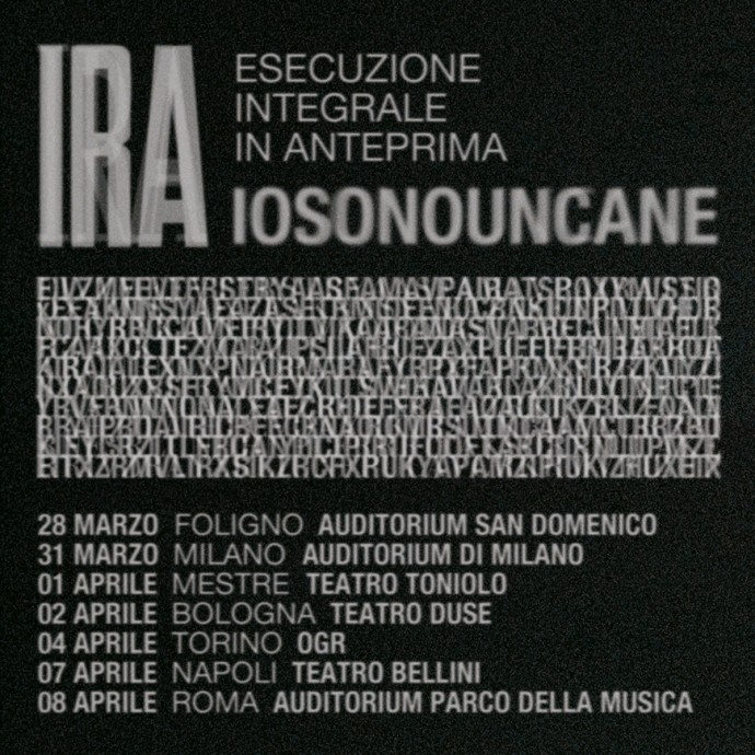 Iosonouncane presenta il nuovo lavoro 'Ira' in sette concerti di anteprima